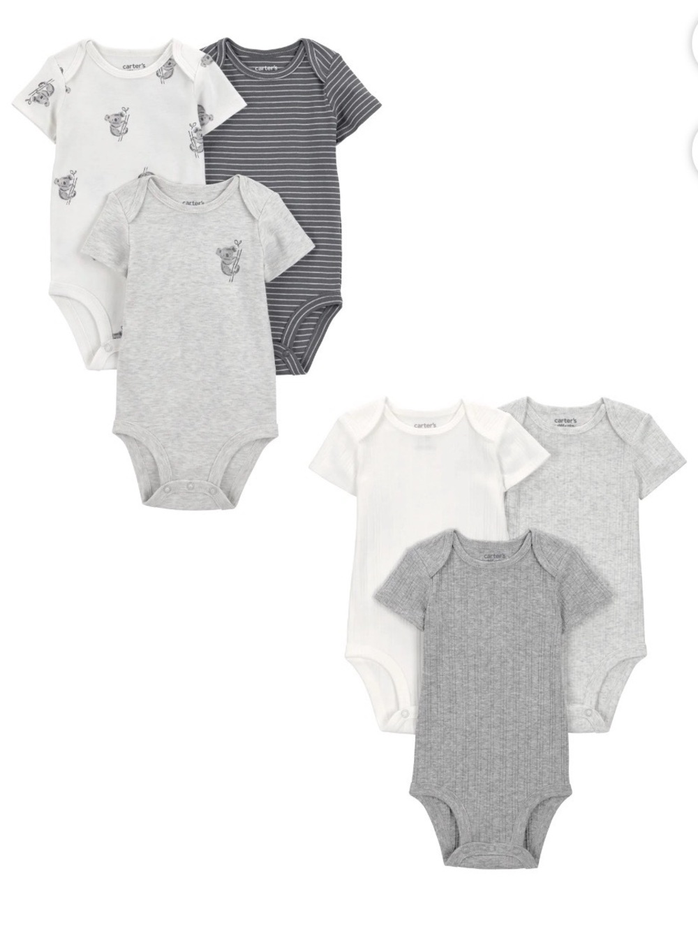 Carter's Child of Mine Baby Bodysuits, 6-Pack, Sizes Preemie newborn